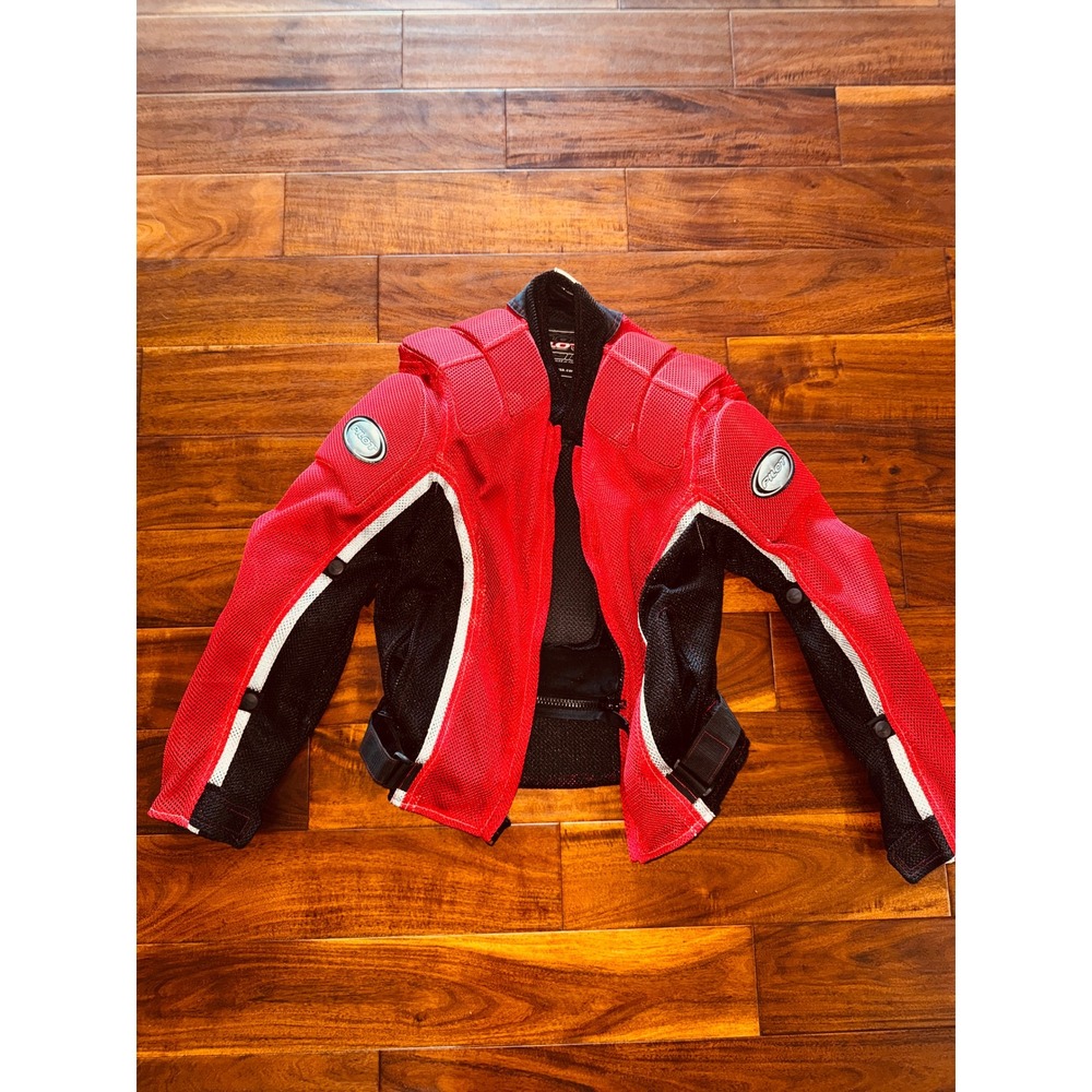 Pilot Motorcycle Jacket Womens XS Red Excellent Mesh Padded Racing Moto Gear